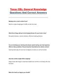 Texas CDL General Knowledge Questions and Correct Answers