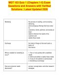 MGT 103 Quiz 1 &lpar;Chapters 1-5&rpar; Exam&NewLine;Questions and Answers with Verified&NewLine;Solutions &vert; Latest Updated 2026
