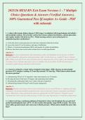 HESI RN Exit Exam Versions 1 - 7 Multiple&NewLine;Choice Questions & Answers &lpar;Verified Answers&rpar;&comma;&NewLine;100&percnt; Guaranteed Pass &vert;&vert;Complete A&plus; Guide - PDF&NewLine;with rationale