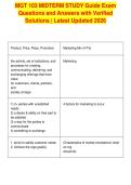 MGT 103 MIDTERM STUDY Guide Exam&NewLine;Questions and Answers with Verified&NewLine;Solutions &vert; Latest Updated 2026