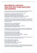 HESI MEDICAL-SURGICAL PRACTICE TEST EXAM QUESTIONS AND ANSWERS