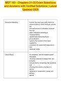 MGT 103 - Chapters 21-22 Exam Questions&NewLine;and Answers with Verified Solutions &vert; Latest&NewLine;Updated 2026