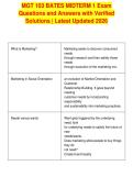 MGT 103 BATES MIDTERM 1 Exam&NewLine;Questions and Answers with Verified&NewLine;Solutions &vert; Latest Updated 2026
