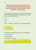 NBRC EXAM&sol;NBRC TMC&sol;CRT&sol;RRT EXAM NEWEST 2026 &NewLine;ACTUAL EXAM TEST BANK&vert; COMPLETE 400 REAL EXAM &NewLine;QUESTIONS AND CORRECT VERIFIED ANSWERS&sol; ALREADY &NewLine;GRADRED A&plus;&vert; &lpar;MOST RECENT&excl;&excl;&rpar;