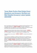 Texas State Portion Real Estate Exam Questions and Answers &lpar;Verified and Well Detailed Answers&rpar; Latest Update 2025&sol;2026
