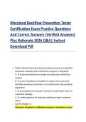 Maryland Backflow Prevention Tester &NewLine;Certification Exam Practice Questions &NewLine;And Correct Answers &lpar;Verified Answers&rpar; &NewLine;Plus Rationale 2026 Q&A&vert; Instant &NewLine;Download Pdf 