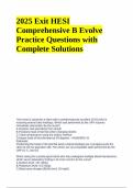  HESI Exit  2025 Comprehensive B Evolve Practice Questions with Complete Solutions