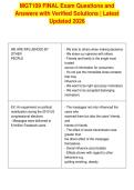 MGT109 FINAL Exam Questions and&NewLine;Answers with Verified Solutions &vert; Latest&NewLine;Updated 2026