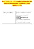 MGT 103 - Quiz 1 Ch&period;1-5 Exam Questions and&NewLine;Answers with Verified Solutions &vert; Latest&NewLine;Updated 2026