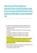Maryland Certified Residential &NewLine;Appraiser Exam Practice Questions And &NewLine;Correct Answers &lpar;Verified Answers&rpar; Plus &NewLine;Rationale 2026 Q&A&vert; Instant Download &NewLine;Pdf 