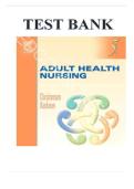 TEST BANK FOR Adult Health Nursing 5th Edition by Barbara Christensen&comma; Elaine Kockrow ISBN&colon; 9780323042369 COMPLETE GUIDE ALL CHAPTERS COVERED 100&percnt; VERIFIED A&plus; GRADE ASSURED &excl;&excl;&excl;&excl;&excl; NEW LATEST UPDATE &excl;&excl;&excl;&excl;&excl;