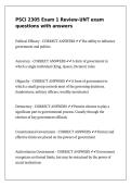 PSCI 2305 Exam 1 Review-UNT exam questions with answers&period;