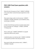 PSCI 2305 Final Exam questions with answers