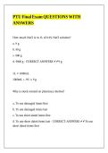 PTU Final Exam QUESTIONS WITH ANSWERS
