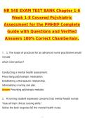 NR 548 &sol; NR 548 EXAM TEST BANK Chapter 1-6 Week 1-8 Covered Latest 2026 Psychiatric Assessment for the PMHNP Actual Questions and Correct Answers &lpar;Latest 2026 &sol; 2027 Update&rpar; Graded A&plus; 100&percnt; Guarantee Verified by Experts