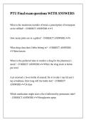 PTU Final exam questions WITH ANSWERS