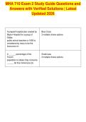 MHA 710 Exam 2 Study Guide Questions and&NewLine;Answers with Verified Solutions &vert; Latest&NewLine;Updated 2026&NewLine;