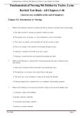 Fundamentals of Nursing 9th Edition by Taylor&comma; Lynn&comma;&NewLine;Bartlett Test Bank - All Chapters 1-46&NewLine;&lpar;Answers are available at thevnend of chapters&rpar;