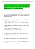 CALIFORNIA LAW EXAM OPTOMETRY&NewLine;FINAL STUDY GUIDE 2026 COMPLETE&NewLine;QUESTIONS AND ANSWERS&period;