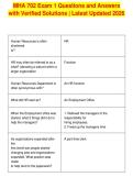 MHA 702 Exam 1 Questions and Answers&NewLine;with Verified Solutions &vert; Latest Updated 2026