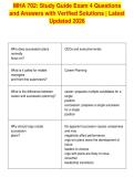 MHA 702&colon; Study Guide Exam 4 Questions&NewLine;and Answers with Verified Solutions &vert; Latest&NewLine;Updated 2026