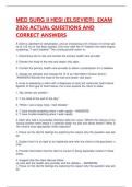 MED SURG II HESI &lpar;ELSEVIER&rpar; EXAM 2026 ACTUAL QUESTIONS AND CORRECT ANSWERS