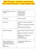 MHA 705 Exam 1 Questions and Answers&NewLine;with Verified Solutions &vert; Latest Updated 2026