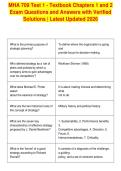 MHA 709 Test 1 - Textbook Chapters 1 and 2&NewLine;Exam Questions and Answers with Verified&NewLine;Solutions &vert; Latest Updated 2026