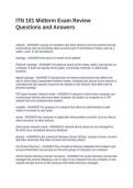 ITN 101 Midterm Exam Review Questions and Answers