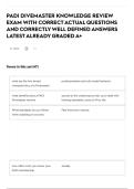 PADI DIVEMASTER KNOWLEDGE REVIEW EXAM WITH CORRECT ACTUAL QUESTIONS AND CORRECTLY WELL DEFINED ANSWERS LATEST ALREADY GRADED A&plus;