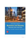 TEST BANK FOR Business and Society&colon; Stakeholders&comma; Ethics&comma; Public Policy 17th edition by Anne T&period; Lawrence&comma; James Weber ISBN&colon;978-1265079246 COMPLETE GUIDE ALL CHAPTERS COVERED 100&percnt; VERIFIED A&plus; GRADE ASSURED&excl;&excl;&excl;&excl;NEW LATEST UPDATE&excl;&excl;&excl;&excl;&excl;