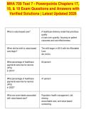 MHA 709 Test 7 - Powerpoints Chapters 17&comma;&NewLine;18&comma; & 19 Exam Questions and Answers with&NewLine;Verified Solutions &vert; Latest Updated 2026