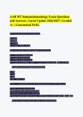 AAB MT Immunohematology Exam Questions&NewLine;and Answers &vert; Latest Update 2026&sol;2027 &vert; Graded&NewLine;A&plus; &vert; Guaranteed PASS&period;