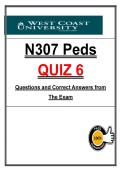 N307 Peds Quiz 6 &ndash; &lpar;2026&rpar; Actual Questions & Answers &lpar;WCU&rpar; 100&percnt; Guarantee Pass