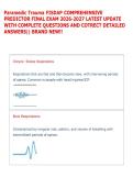 Paramedic Trauma FISDAP COMPREHENSIVE &NewLine;PREDICTOR FINAL EXAM 2026-2027 LATEST UPDATE &NewLine;WITH COMPLETE QUESTIONS AND COTRECT DETAILED &NewLine;ANSWERS&vert;&vert; BRAND NEW&excl;&excl; 