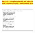 MHA 707 Ch 7 Exam Questions and Answers&NewLine;with Verified Solutions &vert; Latest Updated 2026