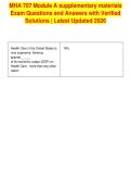 MHA 707 Module A supplementary materials&NewLine;Exam Questions and Answers with Verified&NewLine;Solutions &vert; Latest Updated 2026&NewLine;