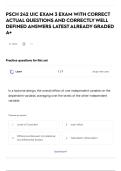PSCH 242 UIC EXAM 3 EXAM WITH CORRECT ACTUAL QUESTIONS AND CORRECTLY WELL DEFINED ANSWERS LATEST ALREADY GRADED A&plus;