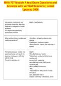 MHA 707 Module A test Exam Questions and&NewLine;Answers with Verified Solutions &vert; Latest&NewLine;Updated 2026