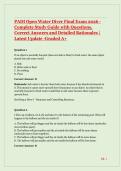 PADI Open Water Diver Final Exam 2026 - Complete Study Guide with Questions&comma; Correct Answers and Detailed Rationales &vert; Latest Update - Graded A&plus;