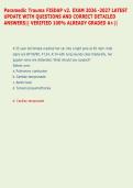 Paramedic Trauma FISDAP COMPREHENSIVE PREDICTOR FINAL EXAM 2026-2027 LATEST UPDATE WITH COMPLETE QUESTIONS AND COTRECT DETAILED ANSWERS&vert;&vert; BRAND NEW&excl;&excl; 