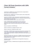 Chem 162 Exam Questions with 100&percnt; Correct Answers