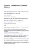 Chem 162 Final Exam with Complete Solutions