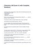 Chemistry 162 Exam -1 with Complete Solutions