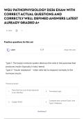 WGU PATHOPHYSIOLOGY D236 EXAM WITH CORRECT ACTUAL QUESTIONS AND CORRECTLY WELL DEFINED ANSWERS LATEST ALREADY GRADED A&plus;