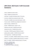 UW Chem 162 Exam 2 with Accurate Solutions