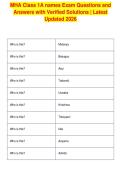 MHA Class 1A names Exam Questions and&NewLine;Answers with Verified Solutions &vert; Latest&NewLine;Updated 2026