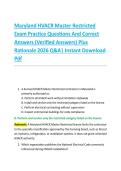 Maryland HVACR Master Restricted &NewLine;Exam Practice Questions And Correct &NewLine;Answers &lpar;Verified Answers&rpar; Plus &NewLine;Rationale 2026 Q&A&vert; Instant Download &NewLine;Pdf 