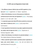 California Department of Pesticide Regulation Laws and Regulations Questions and Answers Study Guide