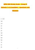 2026 APEX NIH Stroke Scale Test Group D Patients 1&ndash;6 &vert; Newest Updated Questions & Verified Answers &lpar;Latest 2026 &sol; 2027&rpar; Graded A&plus; 100&percnt; Guarantee Verified by Experts&period;